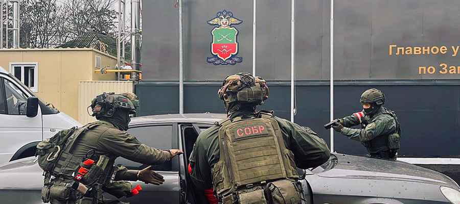 В Запорожской области спецназ Росгвардии провел показательные выступления