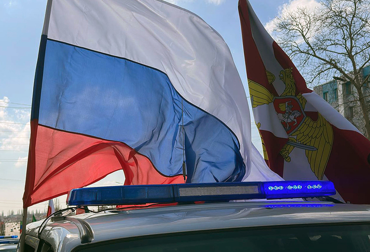 В Запорожской области прошел автопробег в честь юбилея Росгвардии